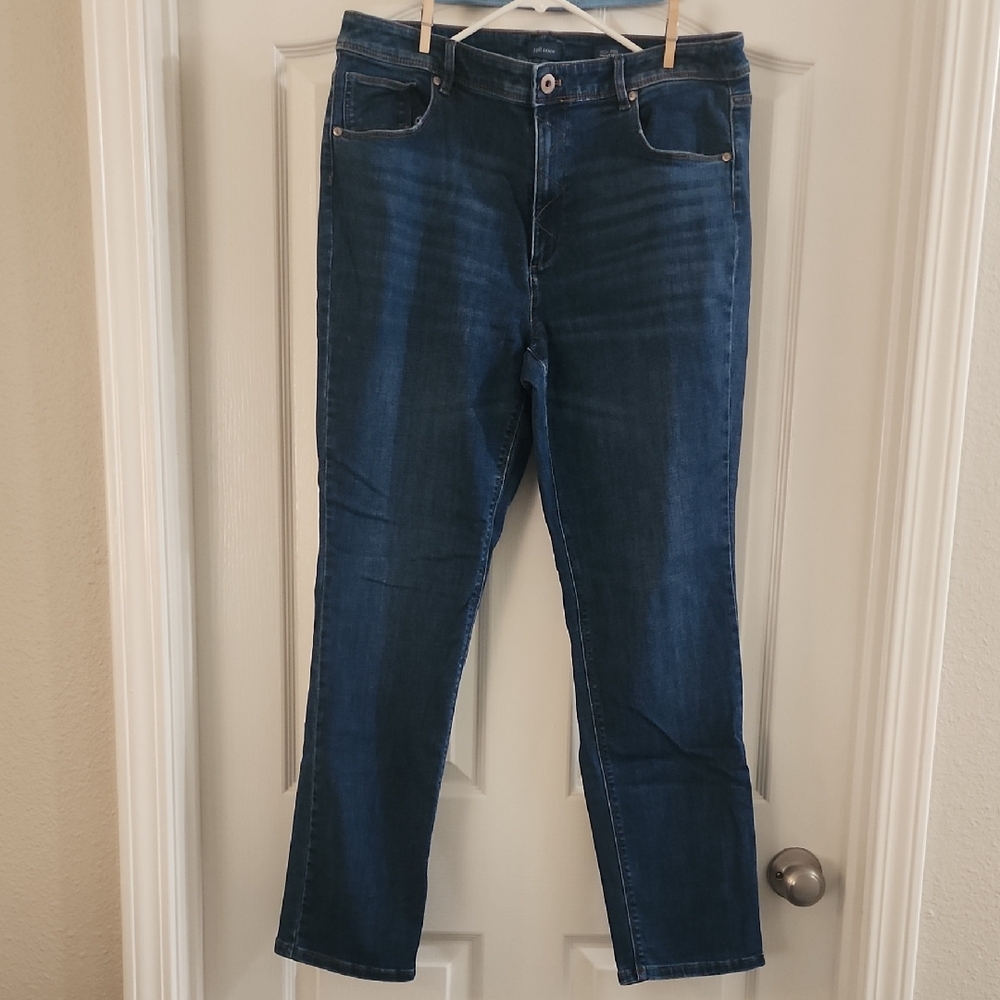 J Jill High Rise Straight Leg Denim Jeans, Size 14